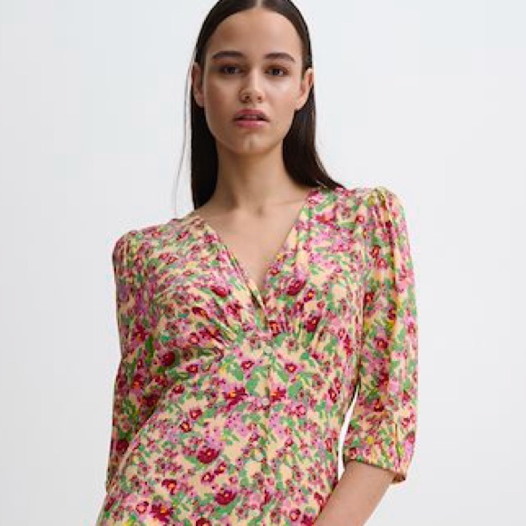 ICHI Enora Button Front Midi Dress - Picture 2 of 8